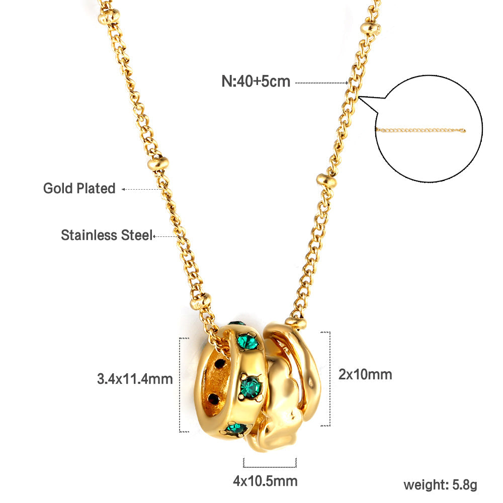 Wholesale Three irregular circles pendant necklace asonjewelry